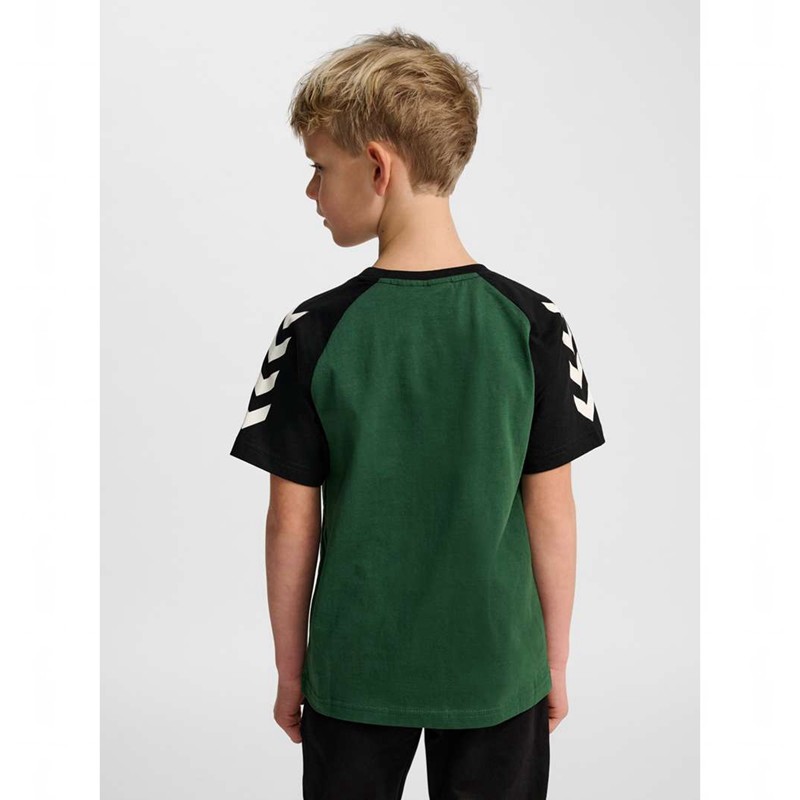Hummel Jr Logo S/S T-shirt Barn Gröna | 201692-540