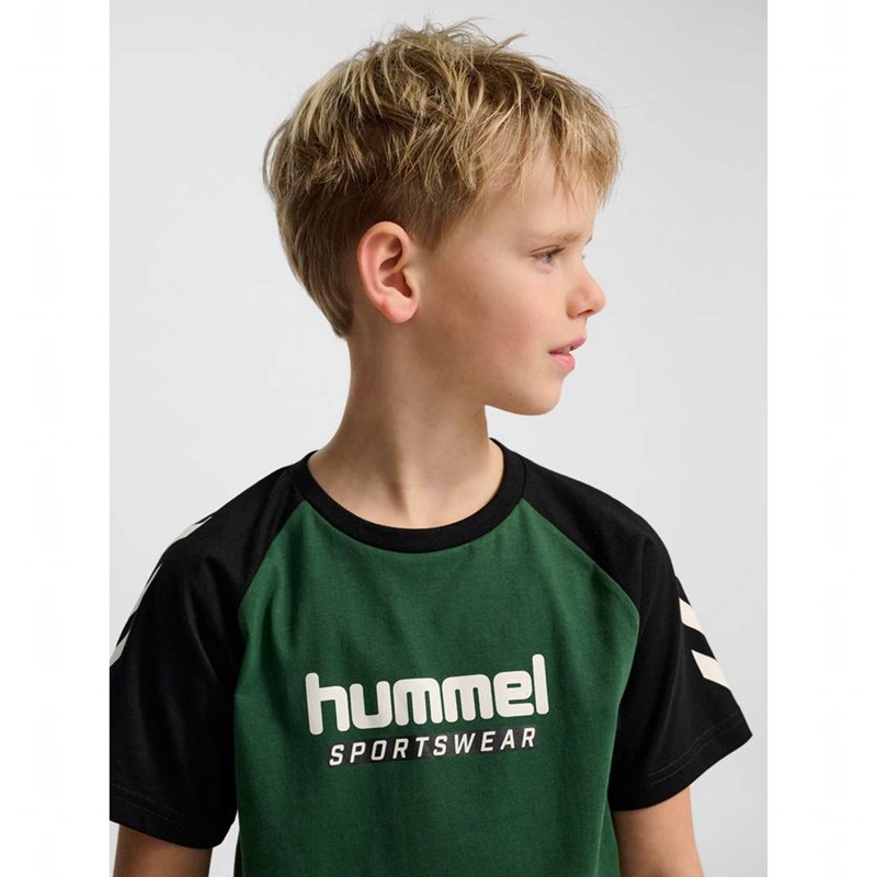 Hummel Jr Logo S/S T-shirt Barn Gröna | 201692-540