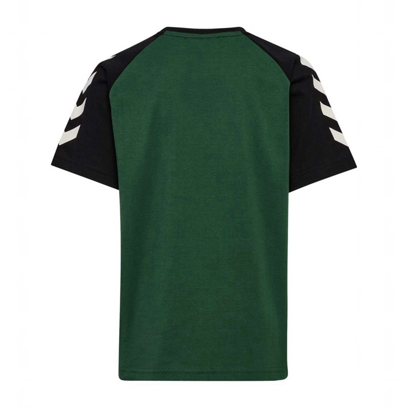 Hummel Jr Logo S/S T-shirt Barn Gröna | 201692-540