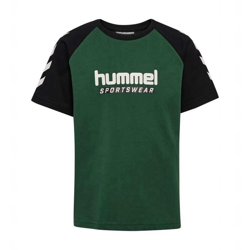Hummel Jr Logo S/S T-shirt Barn Gröna | 201692-540