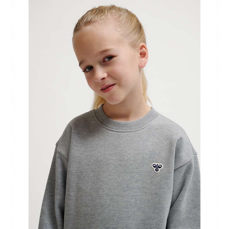 Hummel Jr Loose Crewneck Bee Hoodie Barn Grå | 028746-558