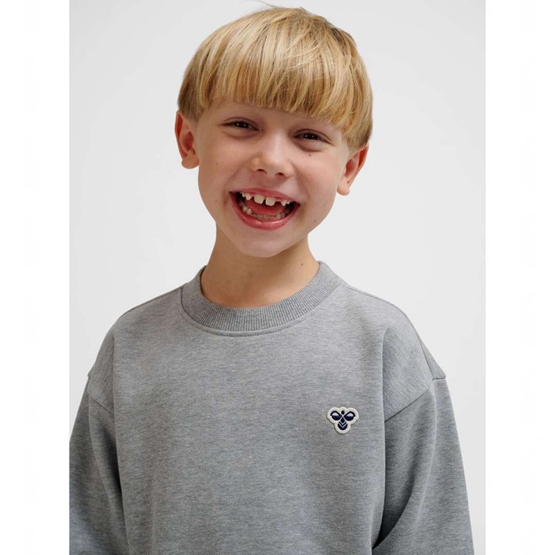 Hummel Jr Loose Crewneck Bee Hoodie Barn Grå | 028746-558
