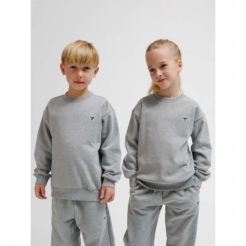 Hummel Jr Loose Crewneck Bee Hoodie Barn Grå | 028746-558