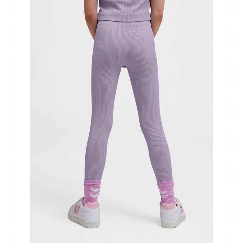 Hummel Jr Seamless Rib Mw Strumpbyxor Barn Lavendel | 330737-978