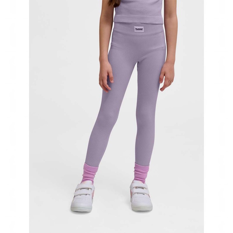 Hummel Jr Seamless Rib Mw Strumpbyxor Barn Lavendel | 330737-978