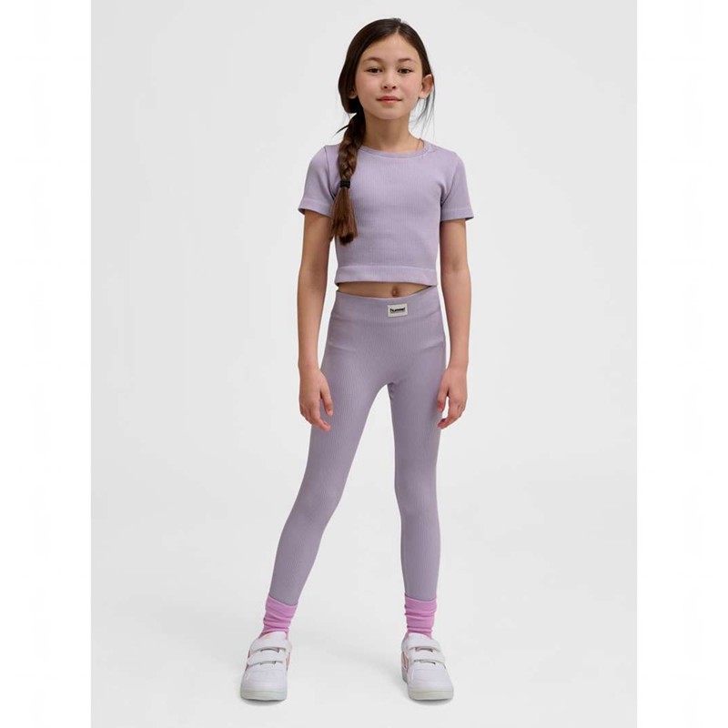 Hummel Jr Seamless Rib S/S T-shirt Barn Lavendel | 223947-341
