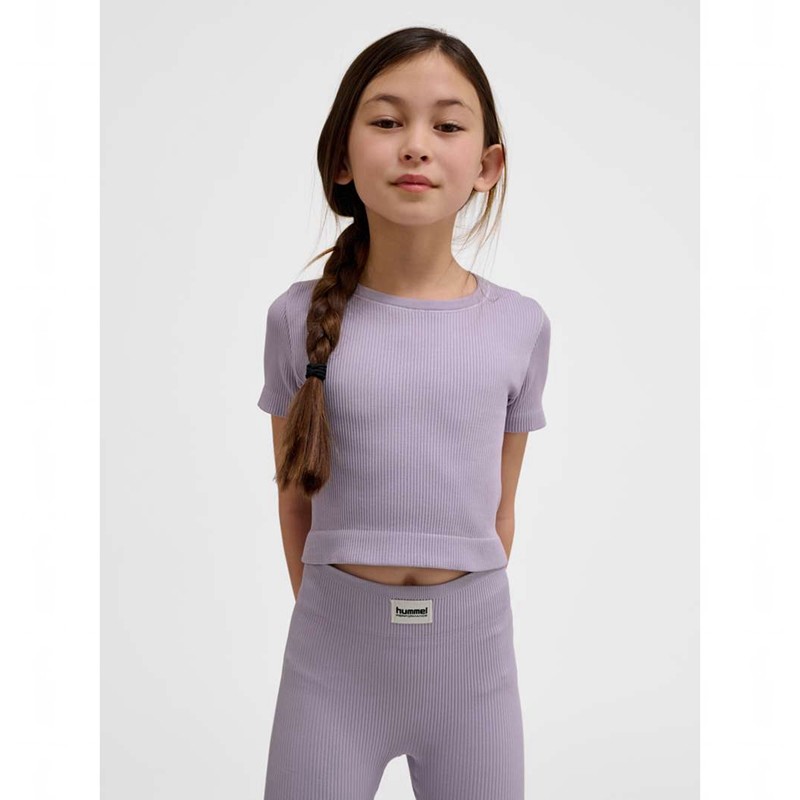 Hummel Jr Seamless Rib S/S T-shirt Barn Lavendel | 223947-341