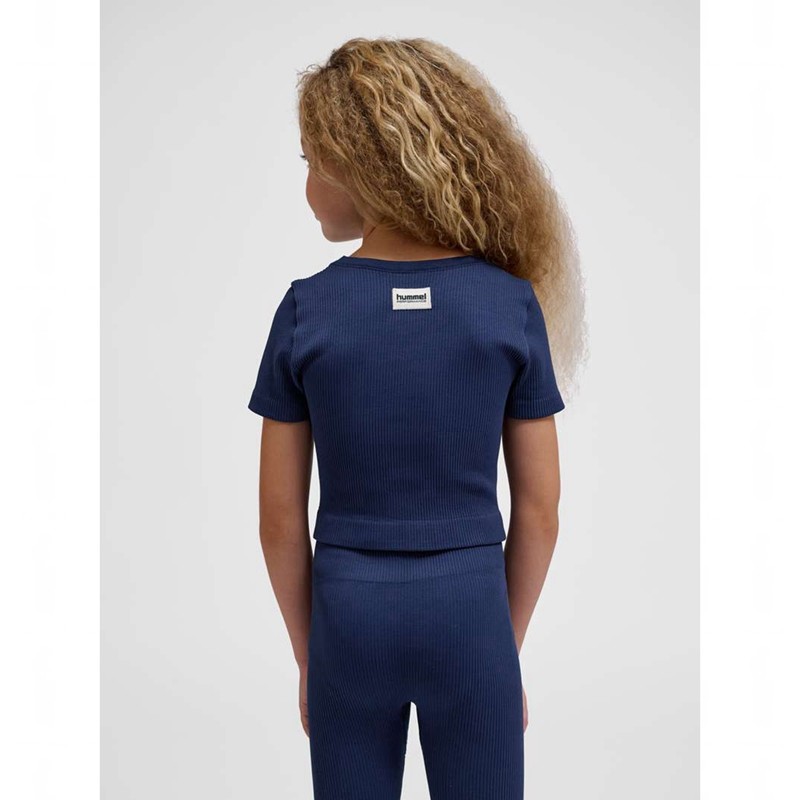 Hummel Jr Seamless Rib S/S T-shirt Barn Svarta | 000235-328
