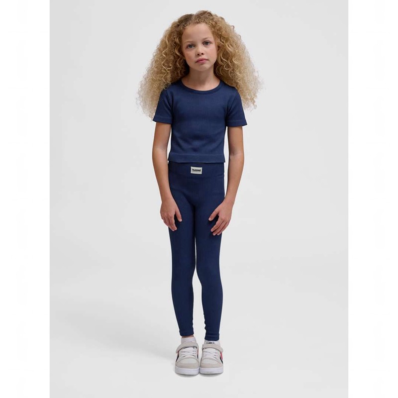 Hummel Jr Seamless Rib S/S T-shirt Barn Svarta | 000235-328