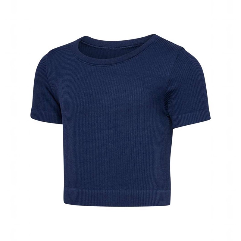 Hummel Jr Seamless Rib S/S T-shirt Barn Svarta | 000235-328