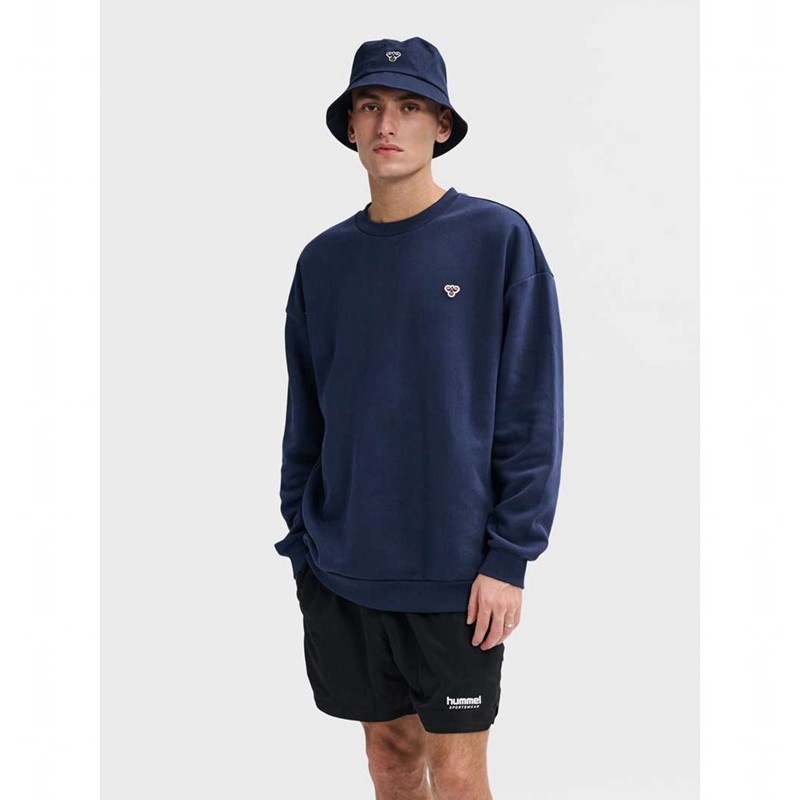 Hummel Loose Crewneck Bee Tröjor Dam Marinblå | 833452-813