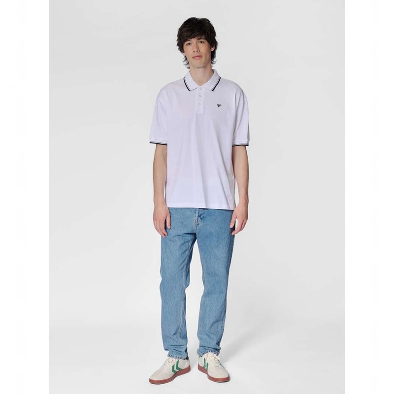 Hummel Loose Shirt S/S Bee Piketröja Herr Vita | 471744-439