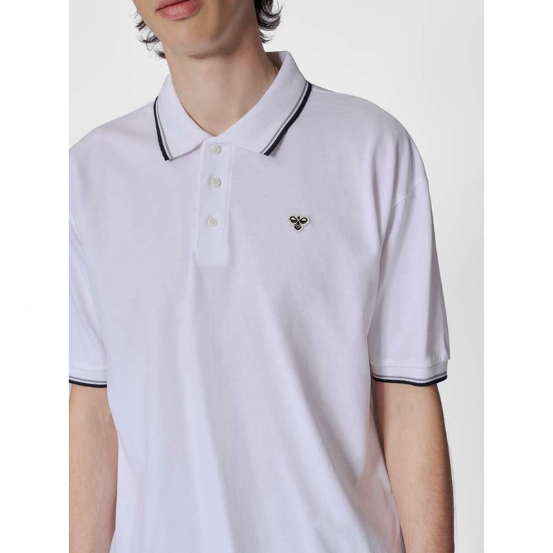 Hummel Loose Shirt S/S Bee Piketröja Herr Vita | 471744-439