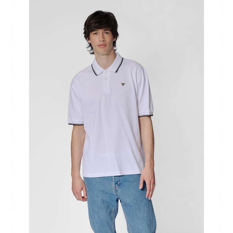 Hummel Loose Shirt S/S Bee Piketröja Herr Vita | 471744-439