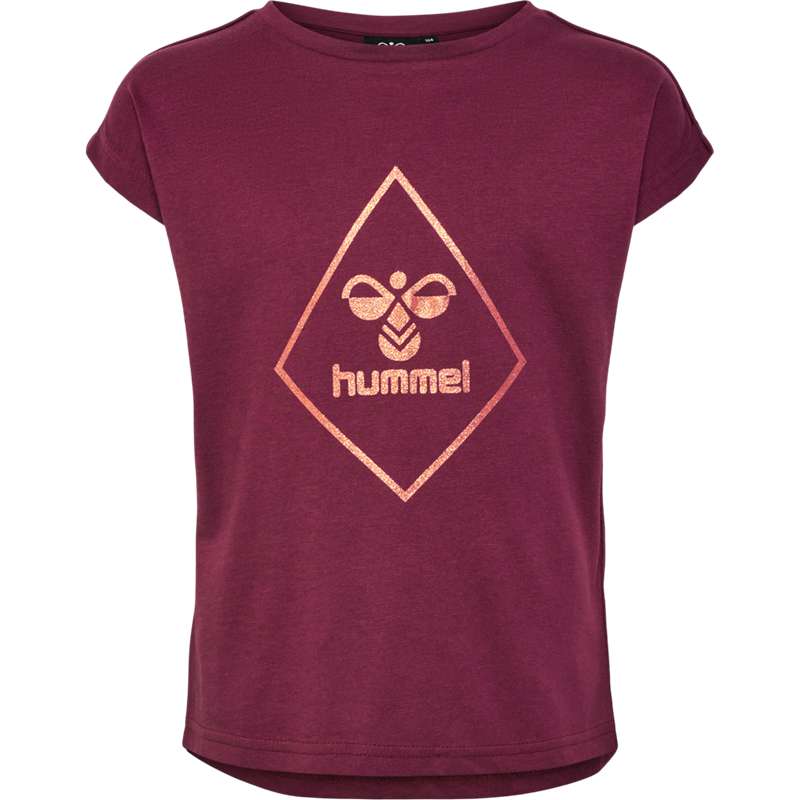 Hummel Luna S/S Hoodie Barn Vinröda | 806845-053