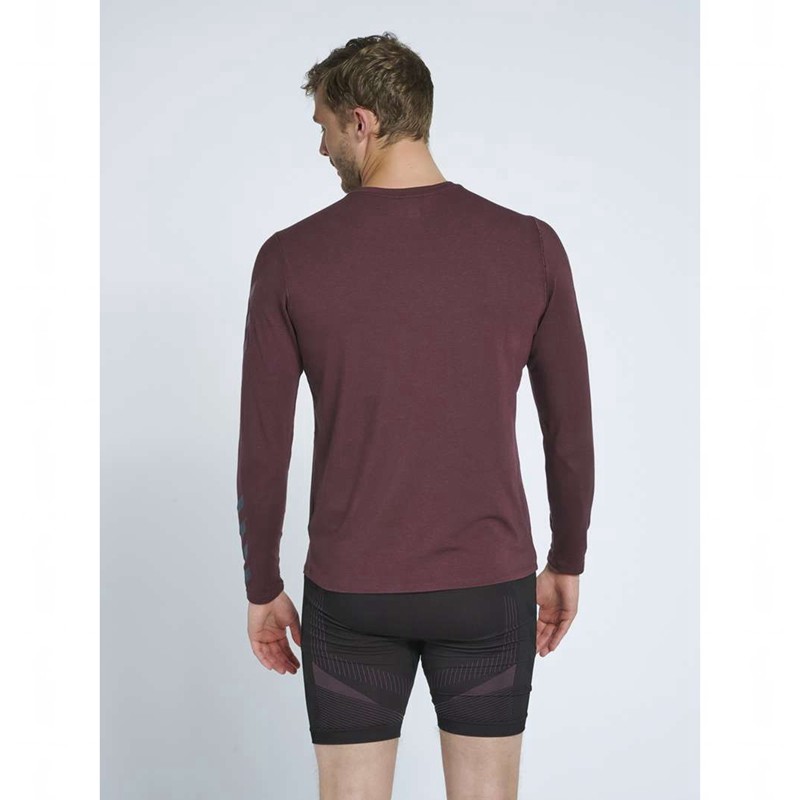Hummel Mace Ls T-shirt Herr Vinröda | 031609-425
