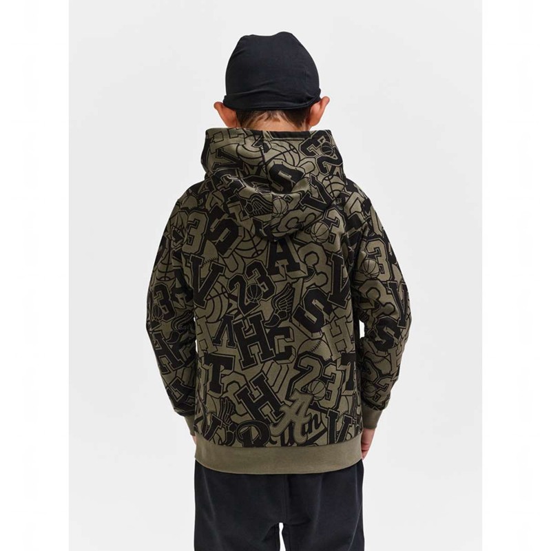 Hummel Molt Hoodie Barn Olivgröna | 218610-993
