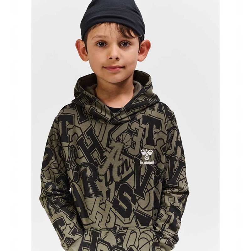 Hummel Molt Hoodie Barn Olivgröna | 218610-993
