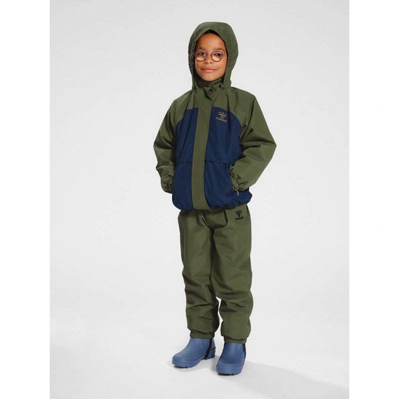 Hummel Monsun Tex Shell Jackor Barn Olivgröna | 694850-025