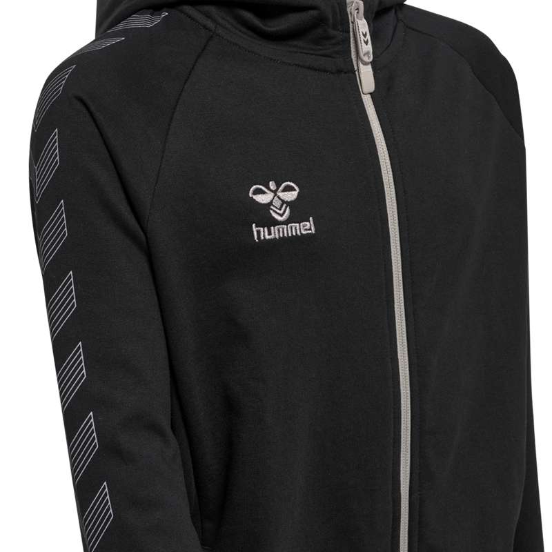 Hummel Move Grid Cotton Zip Hoodie Barn Svarta | 463327-389