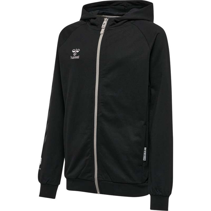 Hummel Move Grid Cotton Zip Hoodie Barn Svarta | 463327-389