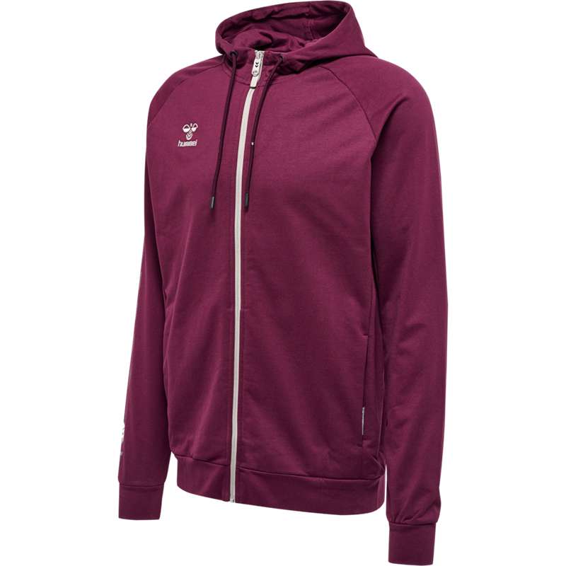 Hummel Move Grid Cotton Zip Hoodie Herr Vinröda | 248496-104