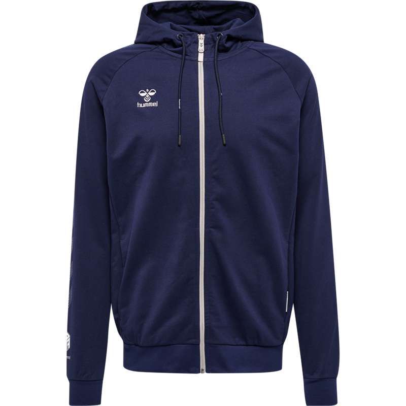Hummel Move Grid Cotton Zip Hoodie Herr Marinblå | 480991-519