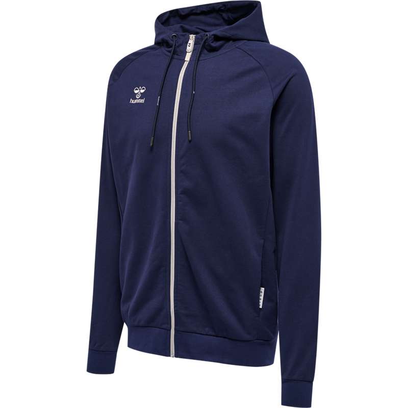 Hummel Move Grid Cotton Zip Hoodie Herr Marinblå | 480991-519