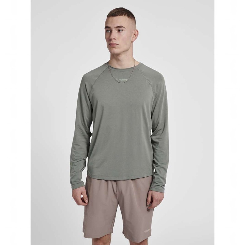 Hummel Mt Laze L/S T-shirt Herr Grå | 525996-463