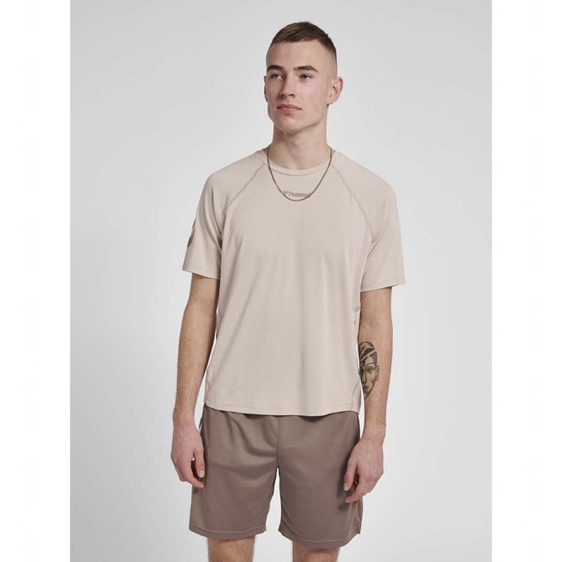 Hummel Mt Laze T-shirt Herr Beige | 206319-231
