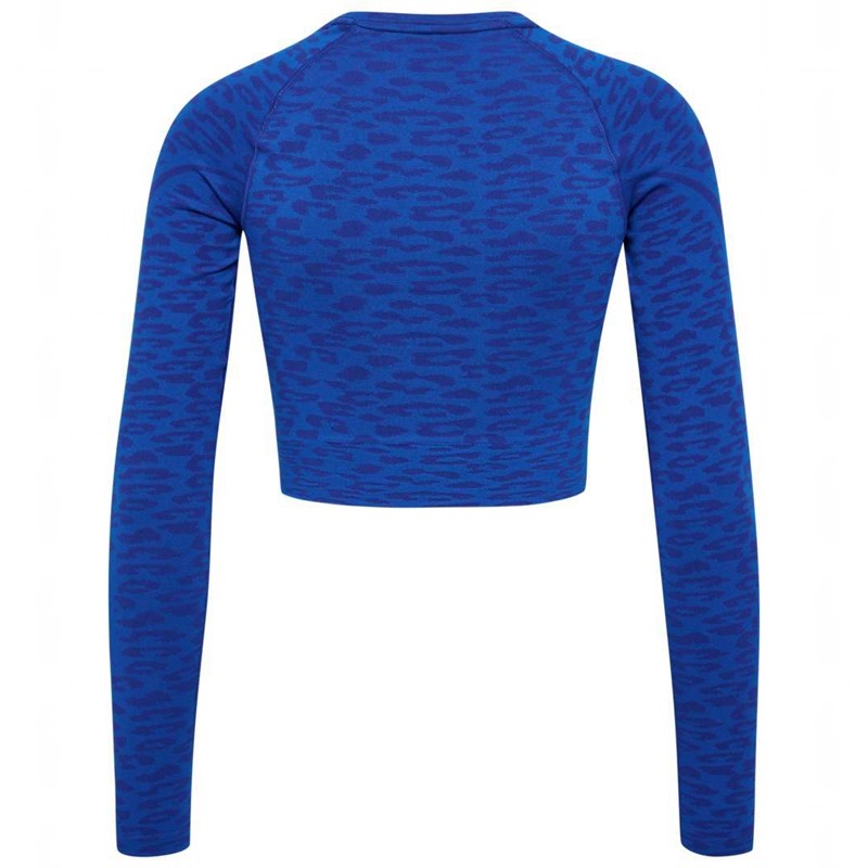 Hummel Mt Leo Seamless Crop L/S T-shirt Dam Blå | 063509-304