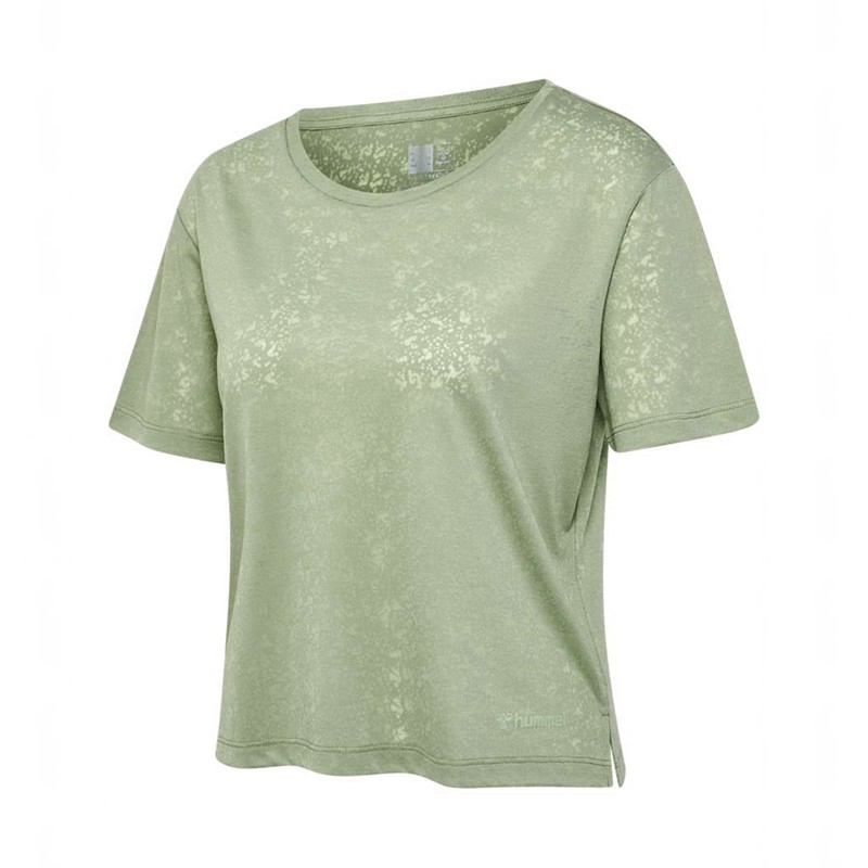 Hummel Mt Light Burnout T-shirt Dam Gröna | 256144-201