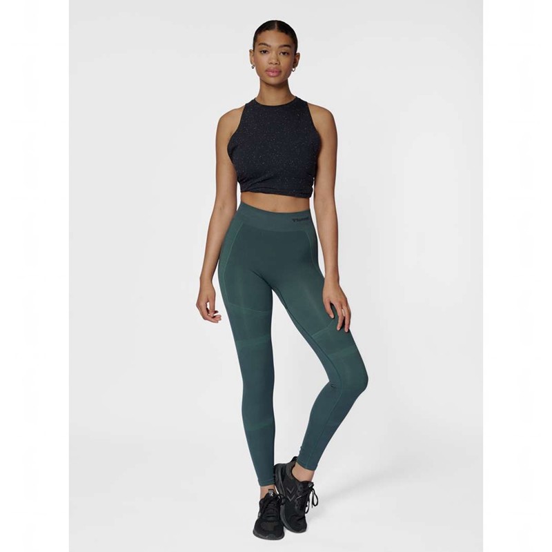 Hummel Mt Power Seamless Mw Strumpbyxor Dam Gröna | 645165-390