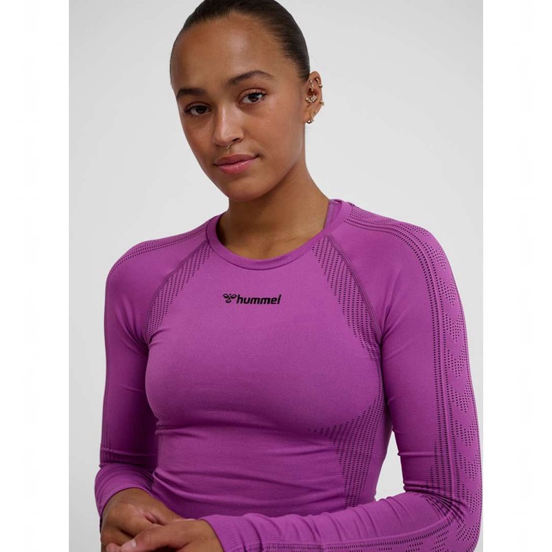 Hummel Mt Shaping Seamless L/S T-shirt Dam Lila | 709253-640