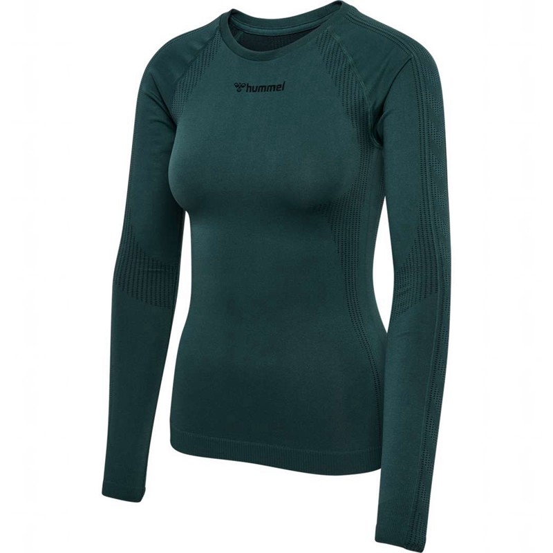 Hummel Mt Shaping Seamless L/S T-shirt Dam Gröna | 323210-250