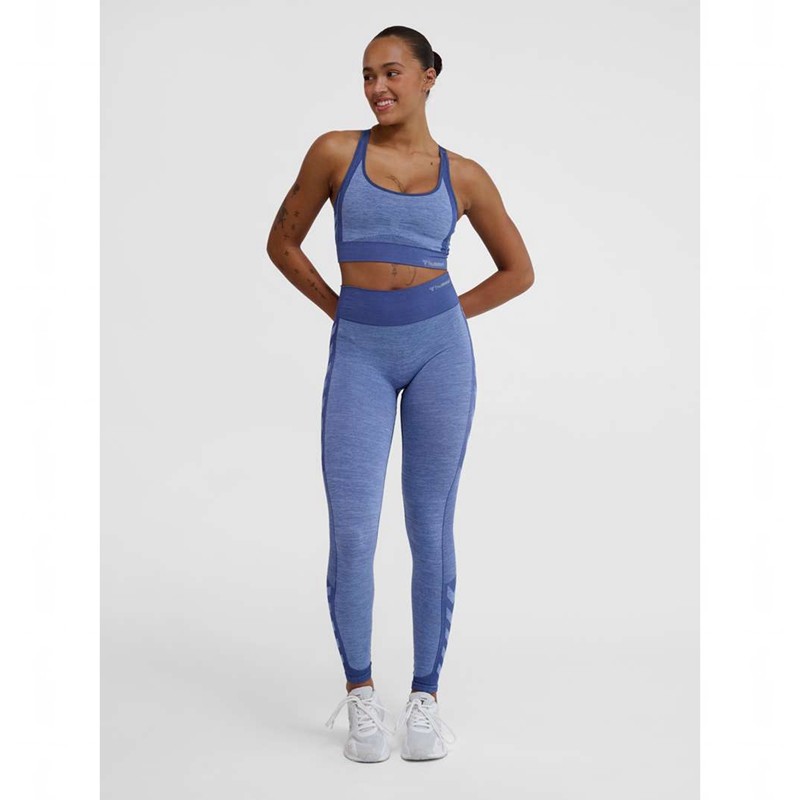 Hummel Mt Shine Seamless Mw Strumpbyxor Dam Blå | 400007-799