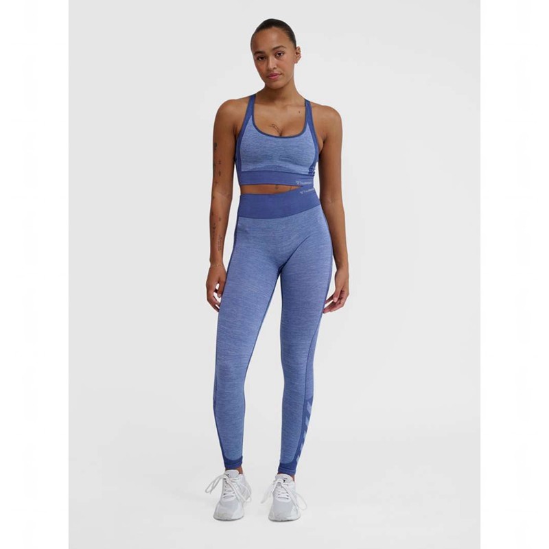Hummel Mt Shine Seamless Sport BH Dam Blå | 581426-455
