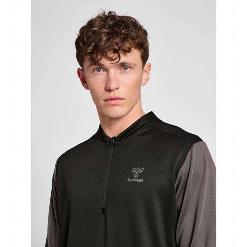 Hummel Ongrid 1/2 Zip Poly Sweat Tröjor Herr Svarta | 838560-043