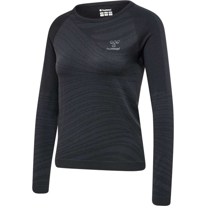 Hummel Ongrid Seamless L/S Wo T-shirt Dam Svarta | 017875-608