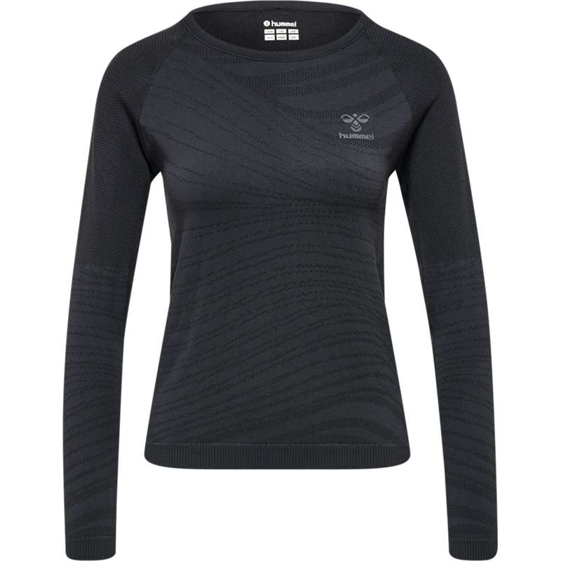 Hummel Ongrid Seamless L/S Wo T-shirt Dam Svarta | 017875-608