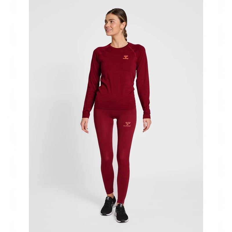 Hummel Ongrid Seamless L/S Wo T-shirt Dam Röda | 333431-188