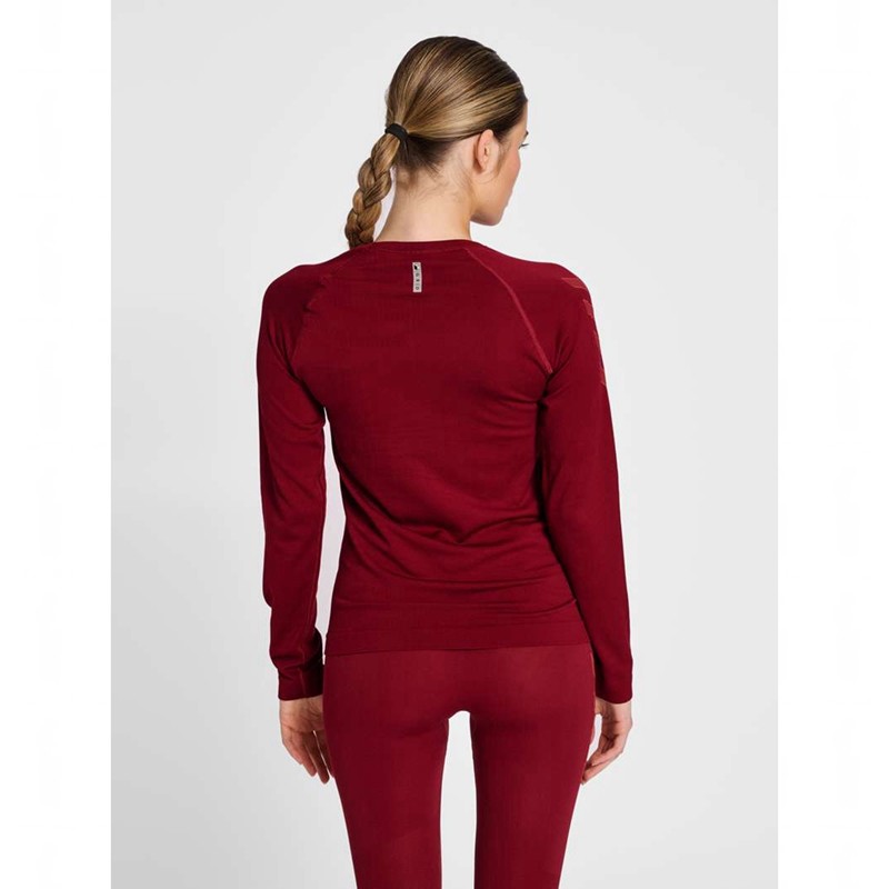 Hummel Ongrid Seamless L/S Wo T-shirt Dam Röda | 333431-188
