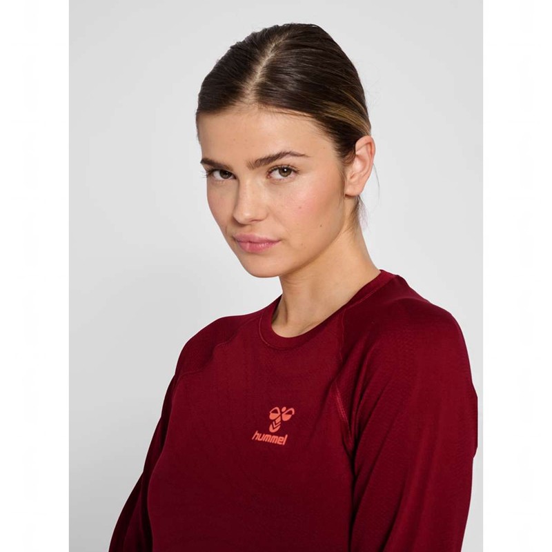 Hummel Ongrid Seamless L/S Wo T-shirt Dam Röda | 333431-188