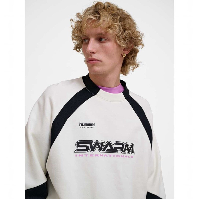 Hummel Oversized Crew Sportswear Swarm Tröjor Dam Vita | 481686-929