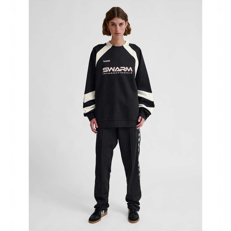 Hummel Oversized Crew Sportswear Swarm Tröjor Dam Svarta | 653249-146
