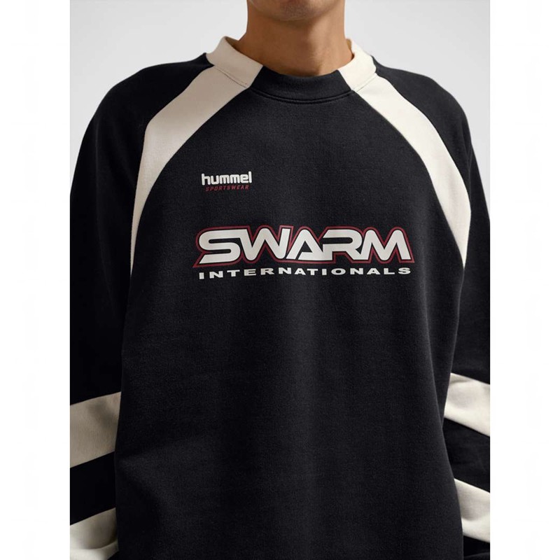Hummel Oversized Crew Sportswear Swarm Tröjor Dam Svarta | 653249-146