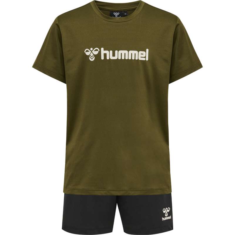 Hummel Plag Shorts Set Barn Olivgröna | 255260-092
