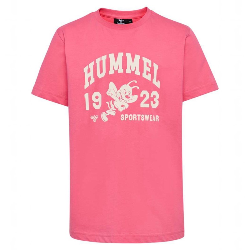 Hummel Print S/S T-shirt Barn Rosa | 975822-663