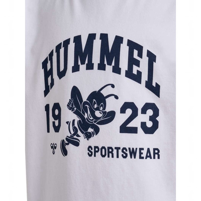 Hummel Print S/S T-shirt Barn Vita | 086442-557