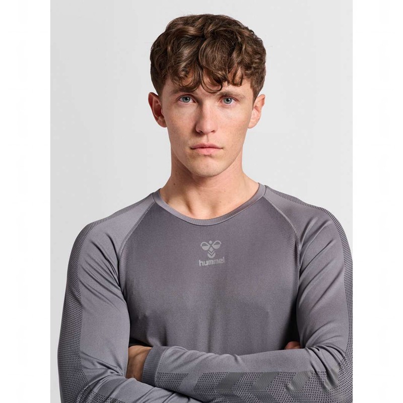 Hummel Pro Grid Seamless L/S Baslager Herr Grå | 545181-724